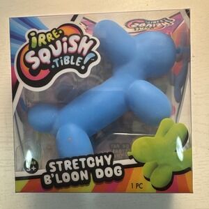 irre-tible SQUISH Stretchy moldable doggy BLUE BALLOON ANIMAL fidget toy dog